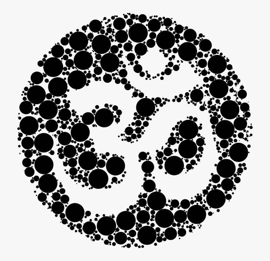 Om Symbol Negative Space Circles - Om Symbol Png Black And White, Transparent Png