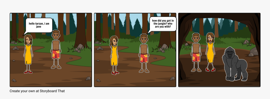 Tarzan And Jane Sliding On Tree, HD Png Download