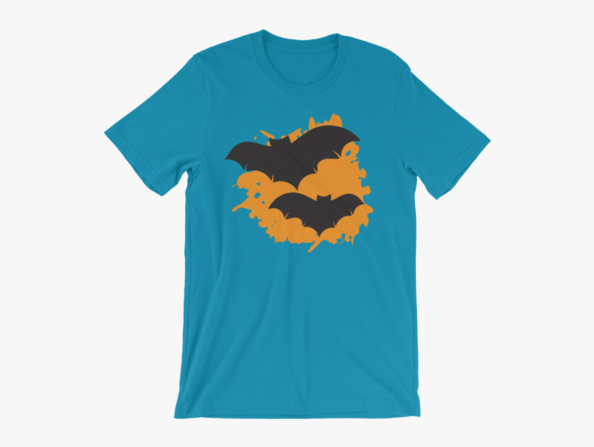 Halloween Bats T-shirt Aqua Unisex - T-shirt, HD Png Download