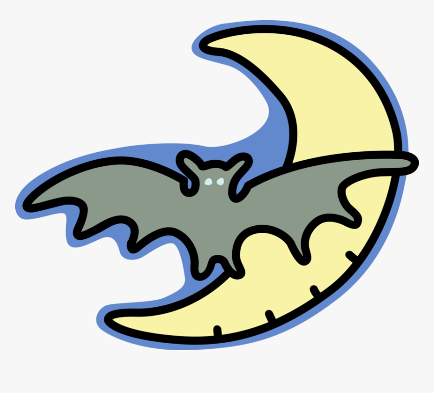 Vector Illustration Of Halloween Bat Flying In Moonlight, HD Png Download