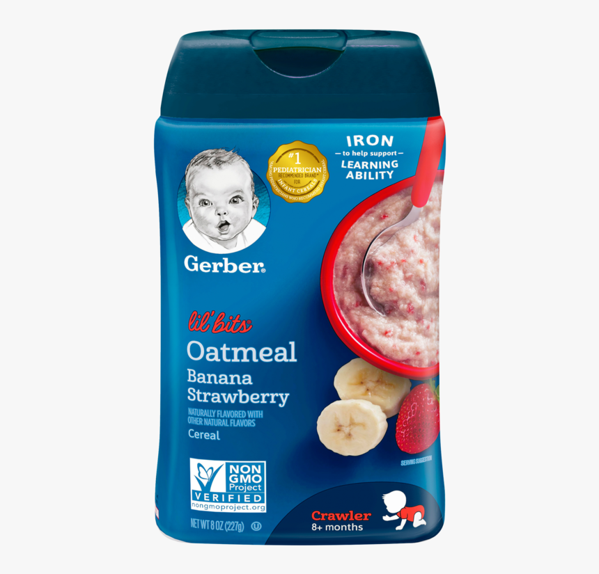Lil Bits Oatmeal Banana Strawberry Cereal - Gerber Strawberry Banana Baby Food, HD Png Download