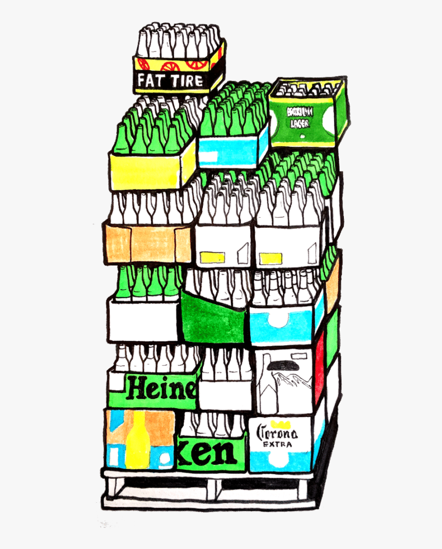 This Palette Of Empty Bottles Is Sitting Out In Front, HD Png Download