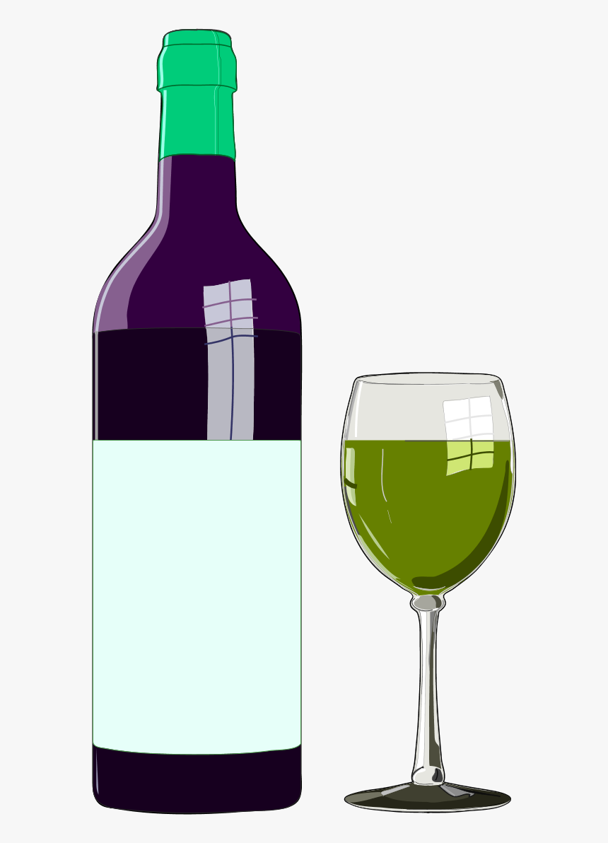 Wine Glass Or Bottle Clipart Graphic Black And White - Wine Clipart, HD Png Download