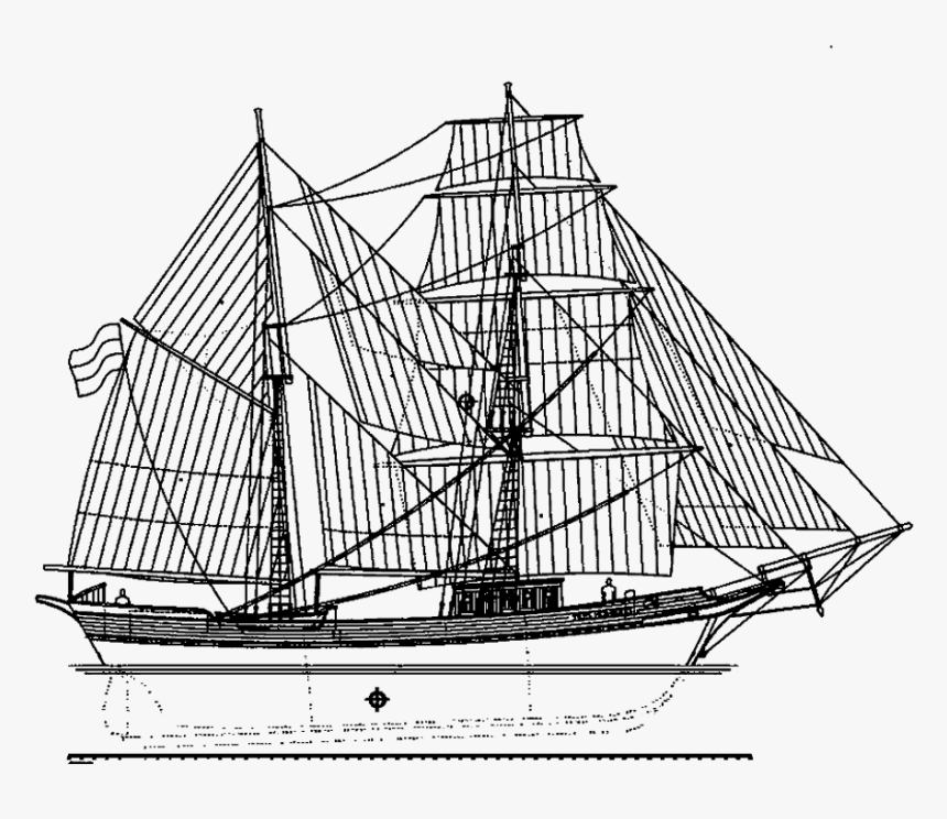 Drawn Sailing Ship Transparent - Drawing Ship No Background, HD Png Download