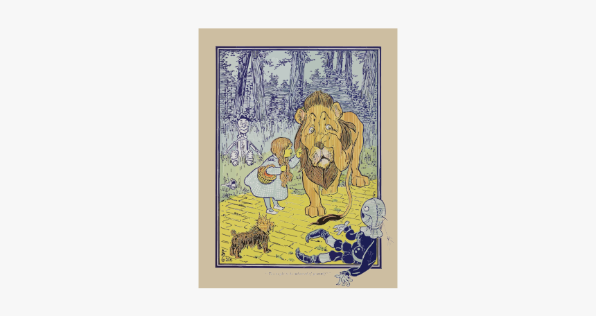 Cowardly Lion Wizard Of Oz Poster Vector Clip Art - Wonderful Wizard Of Oz L Frank Baum, HD Png Download
