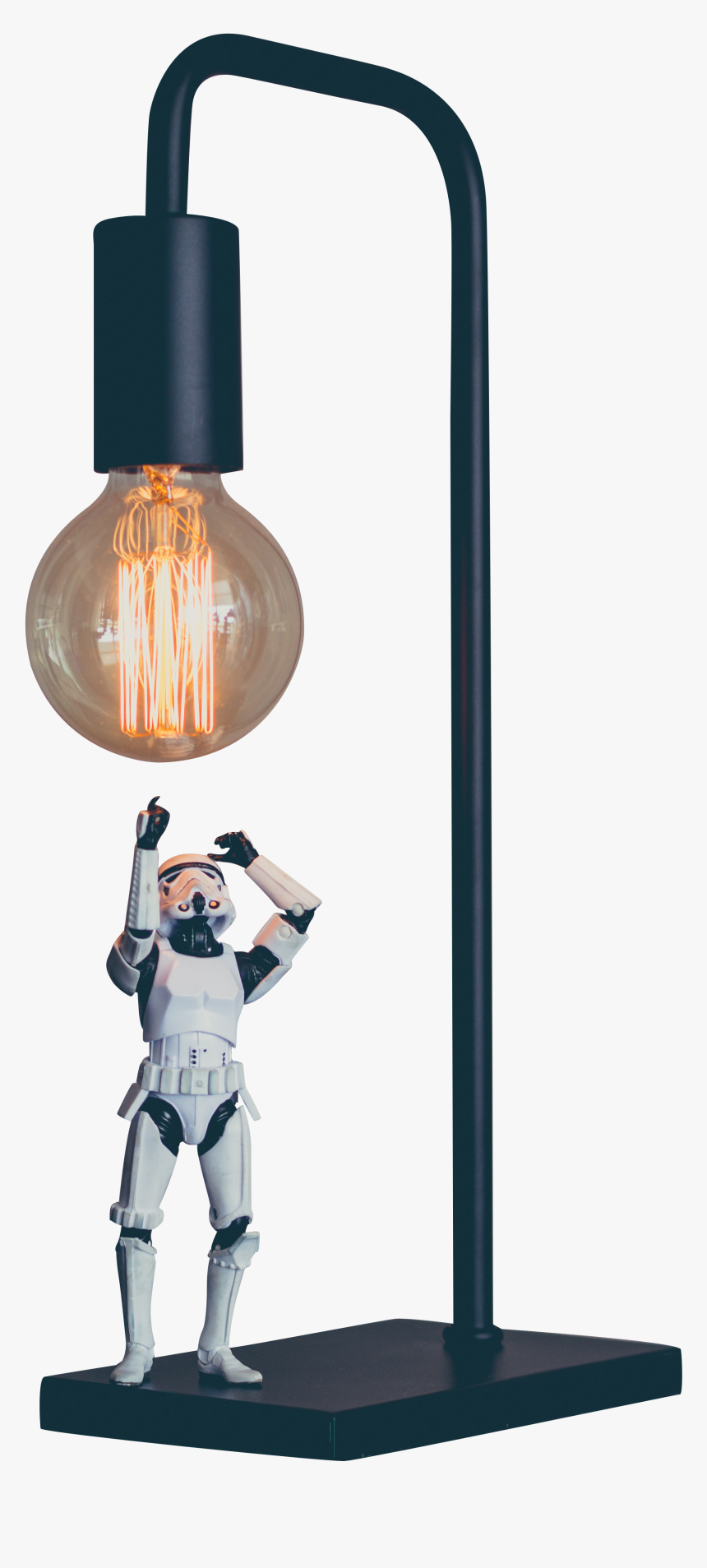 Storm Trooper Under Lamp - Incandescent Light Bulb, HD Png Download