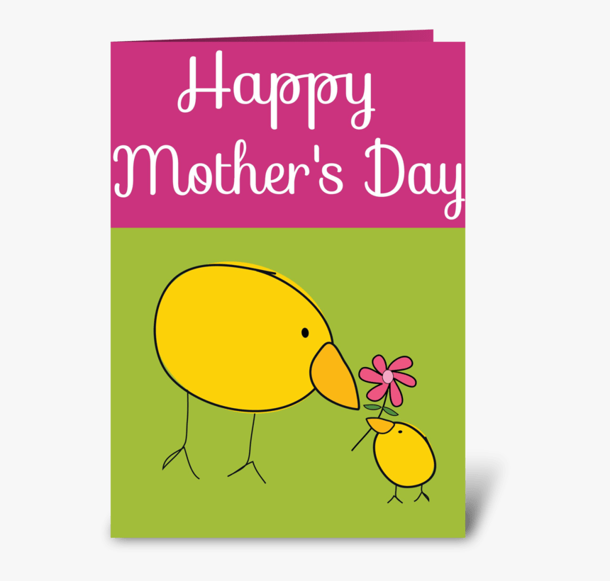 Baby Chick Loves Mommy Greeting Card - Cartoon, HD Png Download
