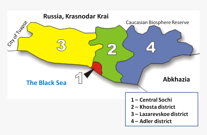 Sochi Administrative Division 2 - Карта Районов Города Сочи, HD Png Download