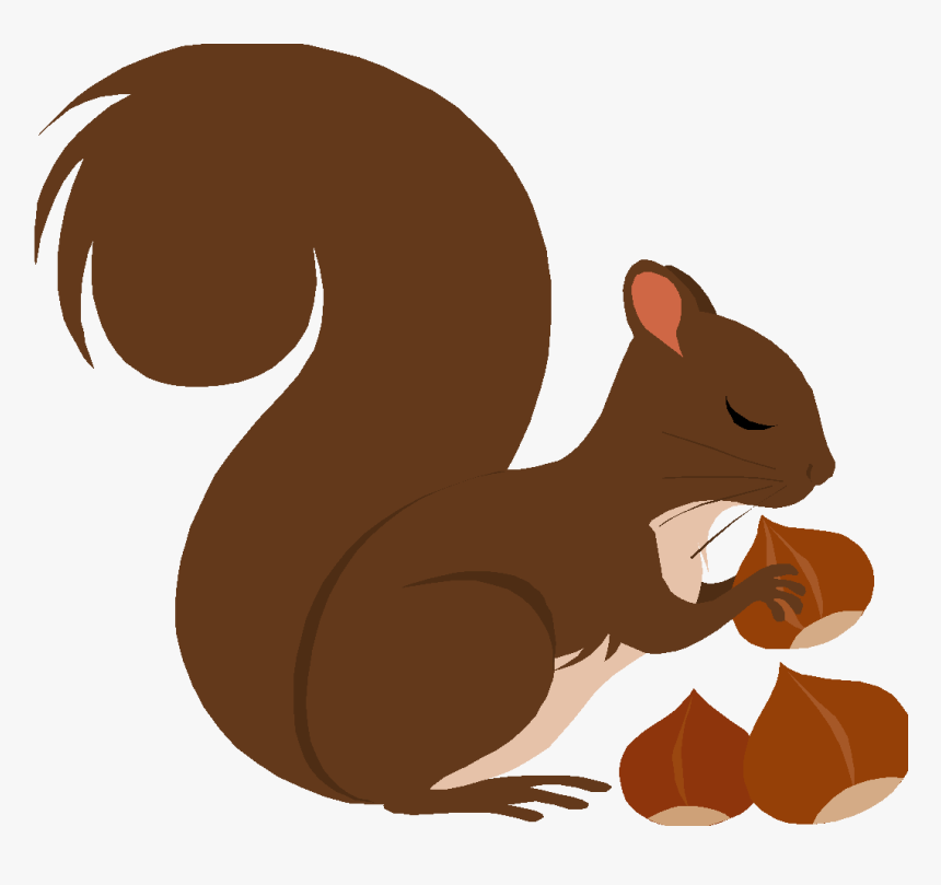 Red Squirrel Clipart Nut Clipart - Squirrel With Nut Clipart, HD Png Download