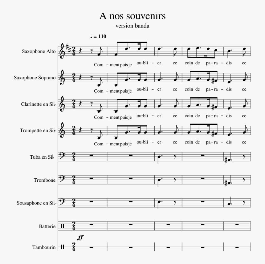 A Nos Souvenirs Trois Cafs Gourmands - Sheet Music, HD Png Download