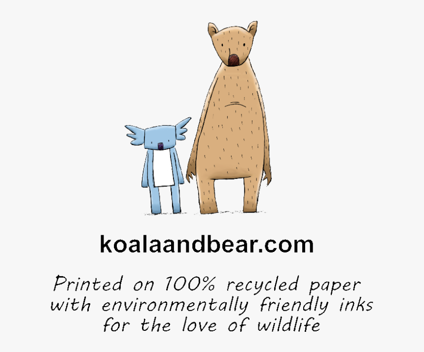 Greeting Cards Printed On Recycled Paper Using Environmentally - Grizzly Bear And Koala, HD Png Download