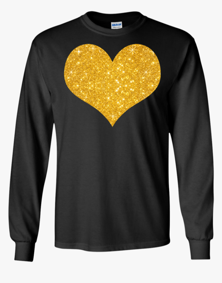 Gold Glitter Heart - T-shirt, HD Png Download