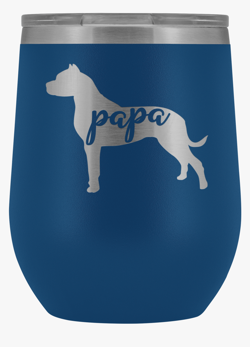 Pit Bull Papa Wine Tumbler With Lid, Pitbull Dog Dad - Dog, HD Png Download
