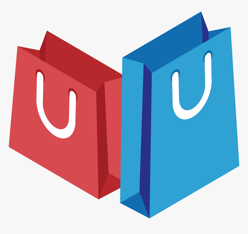 Handbag Bag Two Transprent - Blue Shopping Bag Logo, HD Png Download