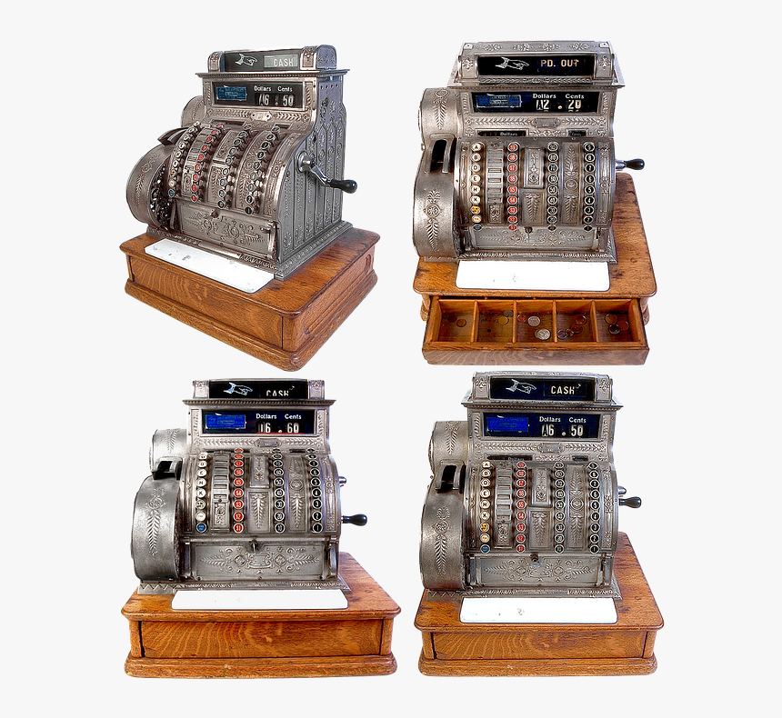 Antique Cash Register, HD Png Download