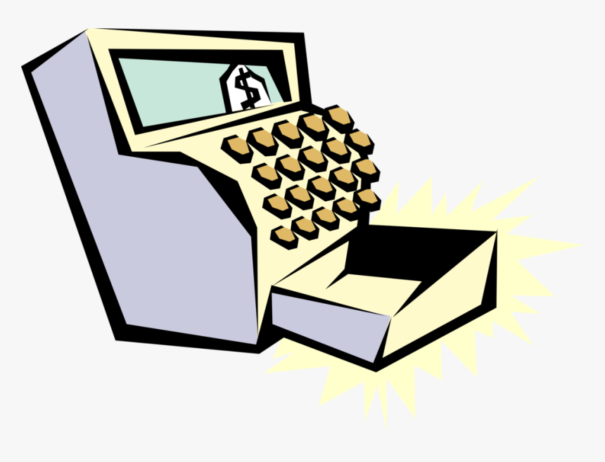 Vector Illustration Of Cash Register For Registering - Caixa Registradora Desenho, HD Png Download