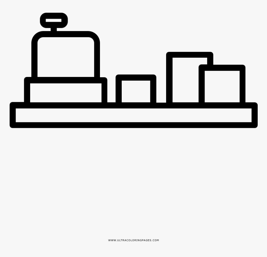 Cash Register Coloring Page - Political Buildings Outline, HD Png Download