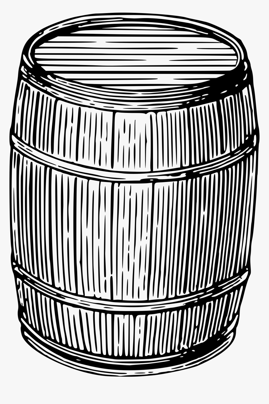 Keg Drawing , Png Download - Png Wooden Barrel Black And White, Transparent Png