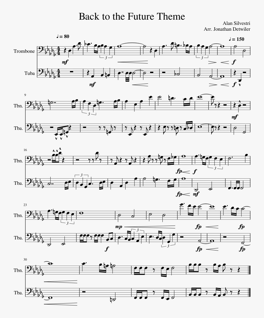 Back To The Future Theme Sheet Music Composed By Alan Rolling In The Deep Partitura Hd Png Download Transparent Png Image Pngitem