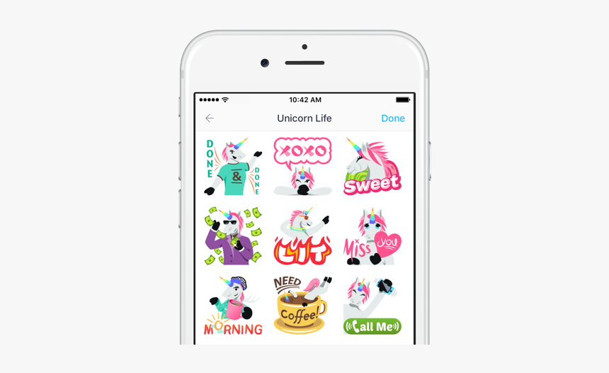 Unicorn Sticker Pack On Kik - Iphone, HD Png Download