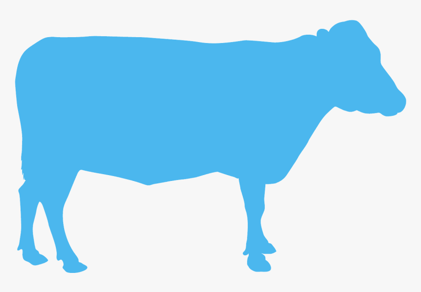 Cow Silhouette Blue, HD Png Download
