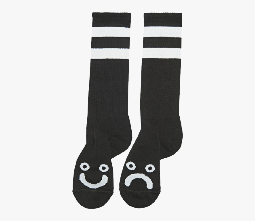 Polar Happy Sad Socks Long Black Preview - Polar Skate Co., HD Png Download