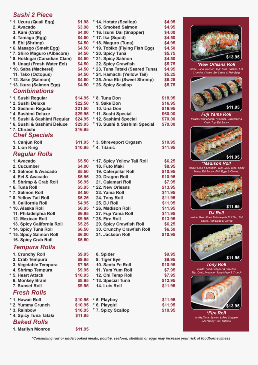 Fujiyama Jackdon Tn Menu, HD Png Download