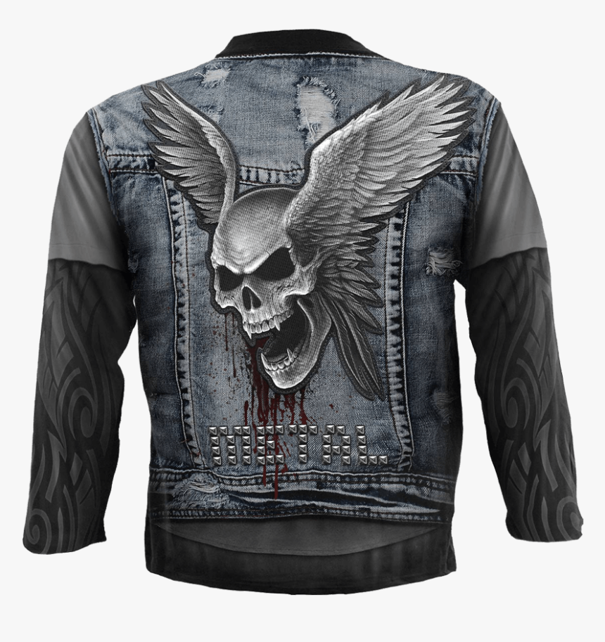 Thrash Metal Long Sleeve T-shirt - Tričko Riflová Vesta, HD Png Download