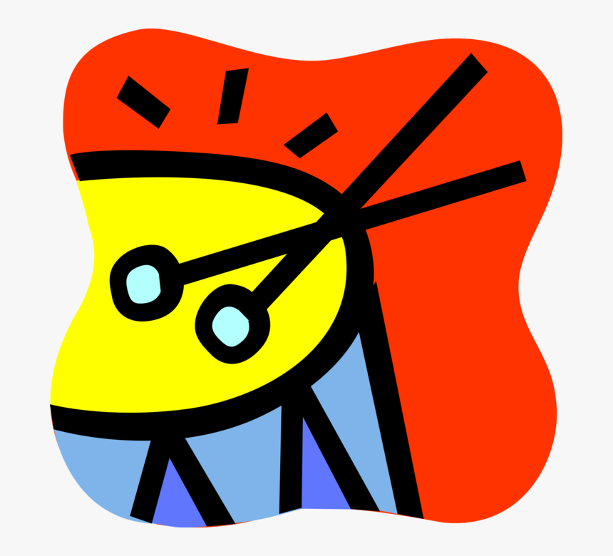 Vector Illustration Of Drum Set Or Drum Kit Percussion - Cartoon Samba Drum, HD Png Download