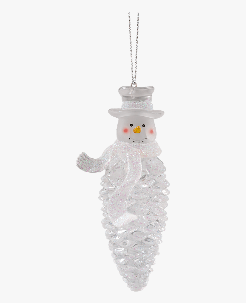 Acrylic Pinecone Snowman With Top Hat - African Grey, HD Png Download