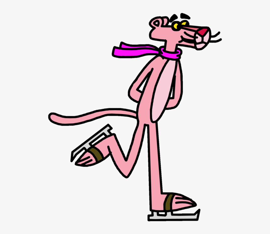 Pink Panther Doing Ice Skating By Marcospower - Pink Panther On Skates, HD Png Download