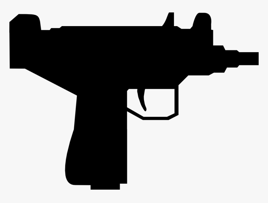 Clipart Gun Silhouette - Uzi Clipart Png, Transparent Png