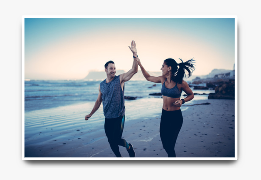 Couple Working Out On Beach, HD Png Download