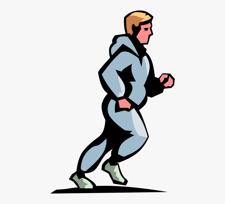 Vector Illustration Of Jogger Jogging At Leisurely - Integer, HD Png Download