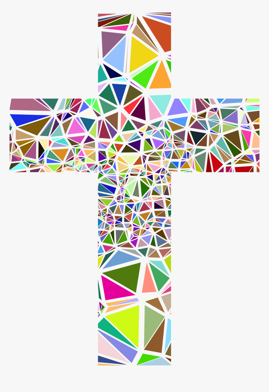 Transparent Catholic Cross Png - Stained Glass Cross Clipart, Png Download