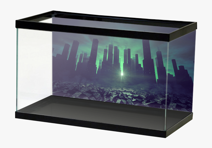 Destroyedcity1 - Aquarium Background Sticker Design, HD Png Download