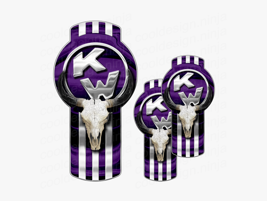 3-pack Of Purple Kenworth Bull Skull Emblem Skins - Kenworth Emblema, HD Png Download