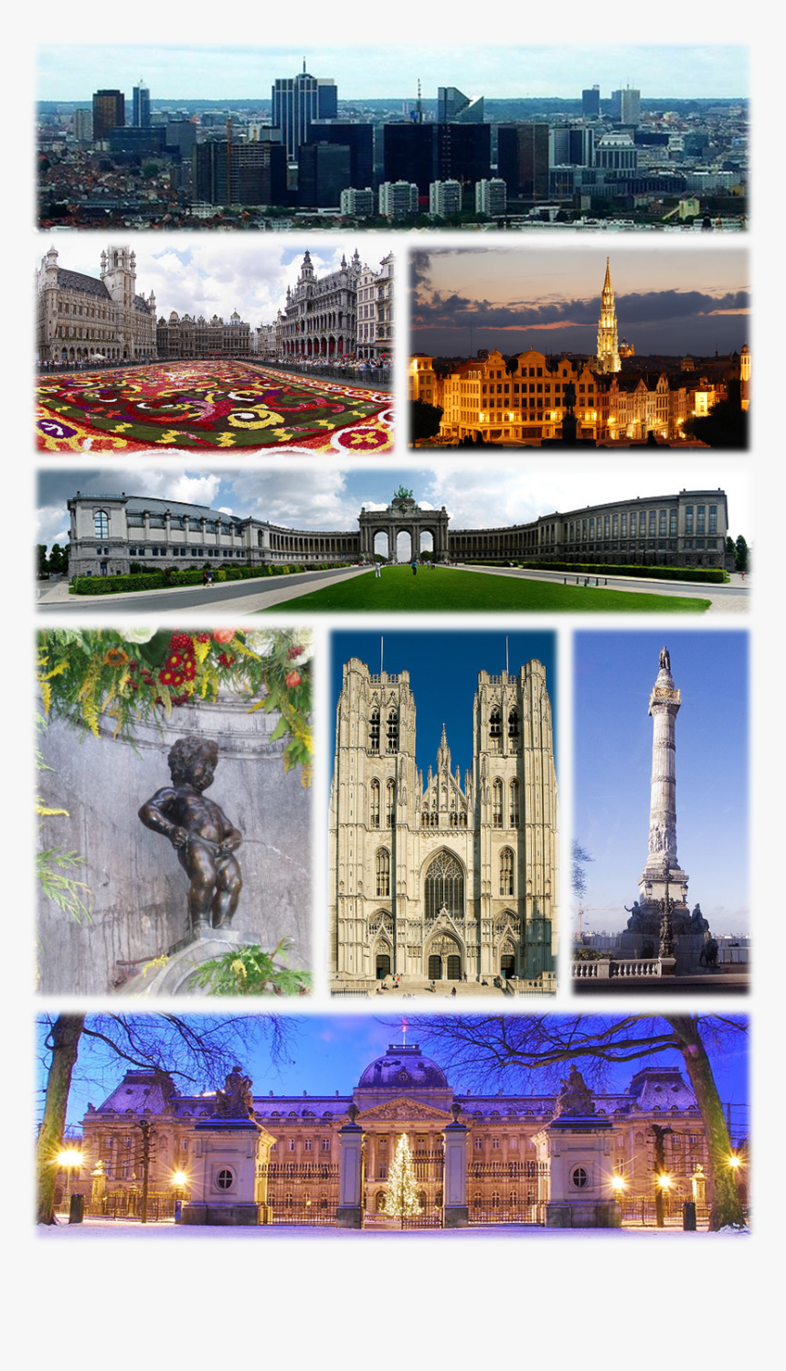 A Collage With Several Views Of Brussels, Top - Grand Place, HD Png Download