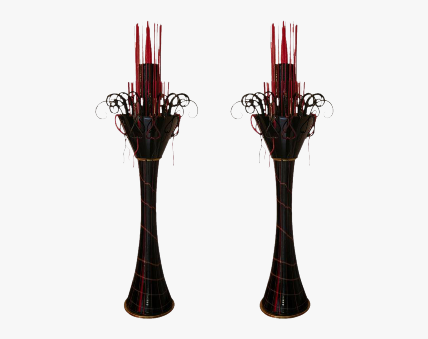 1980s One Of A Kind Red And Black Murano Glass Pair - Vase, HD Png Download