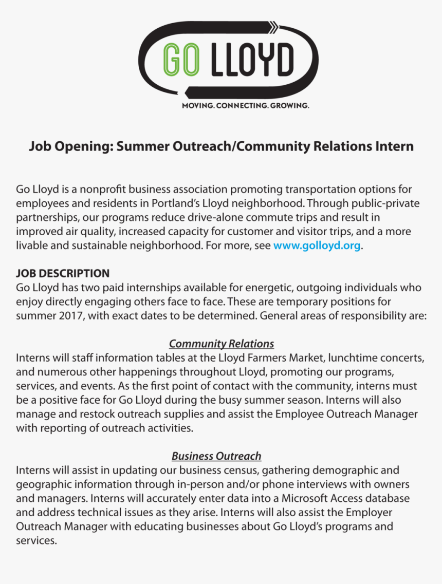 2017 Intern Job Description-1 - Paid Internships Job Description, HD Png Download
