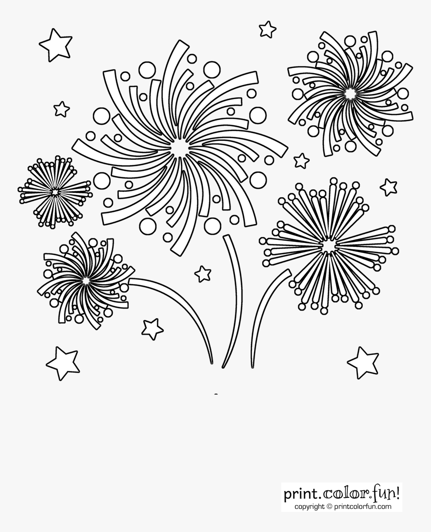 Free Printable Fireworks Coloring Pages