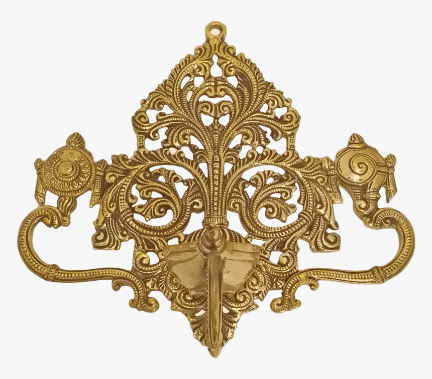 Decorative Wall Hanging Diya With Sangu Chakkara Showpiece - Brass, HD Png Download
