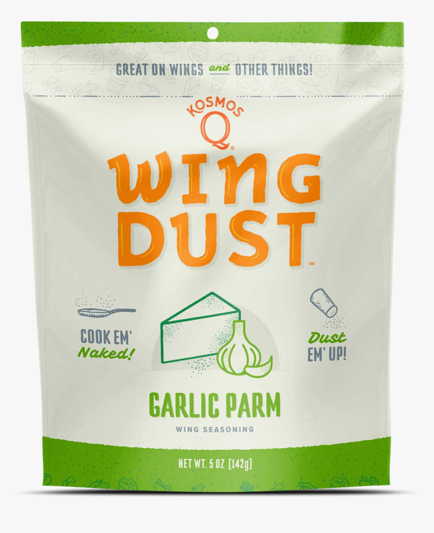 Garlic Parm Wing Dust Front View Kosmo S Q - Garlic, HD Png Download
