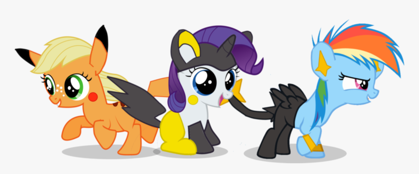 Genesismasterda, Crossover, Emolga, Filly, Pikachu, - Friendship Is Magic Rainbow Dash, HD Png Download