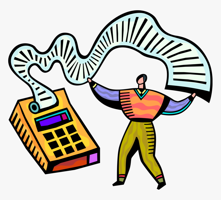 Vector Illustration Of Accountant Bookkeeper Operates - Accountant Clipart Transparent, HD Png Download