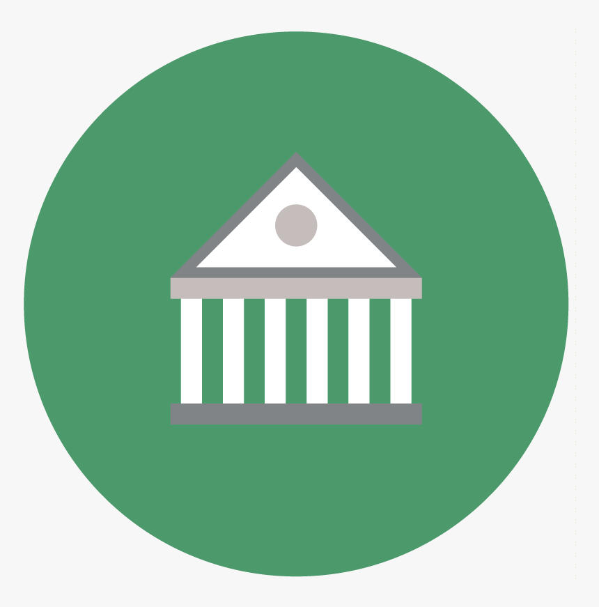 Government Building Vector Art On A Green Circular - Circle, HD Png Download