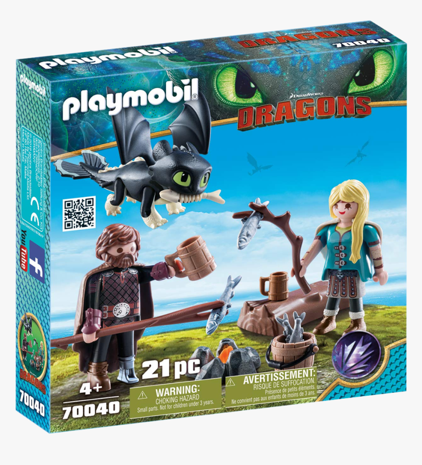 Playmobil Hiccup, Astrid And Baby Dragon Playset - Train Your Dragon Playmobil, HD Png Download