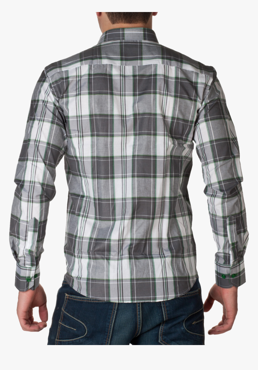 White & Greycheck Full Dress Shirt Png Image - Dress Shirt, Transparent Png
