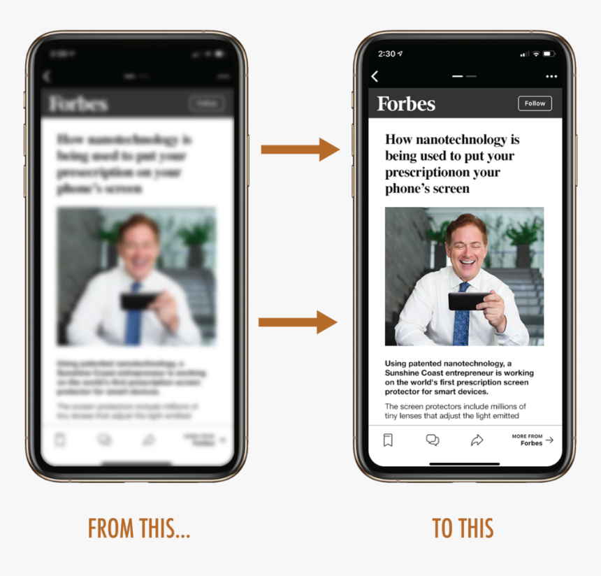 From This To This Forgetspecs Prescription Screen Protector - Iphone, HD Png Download