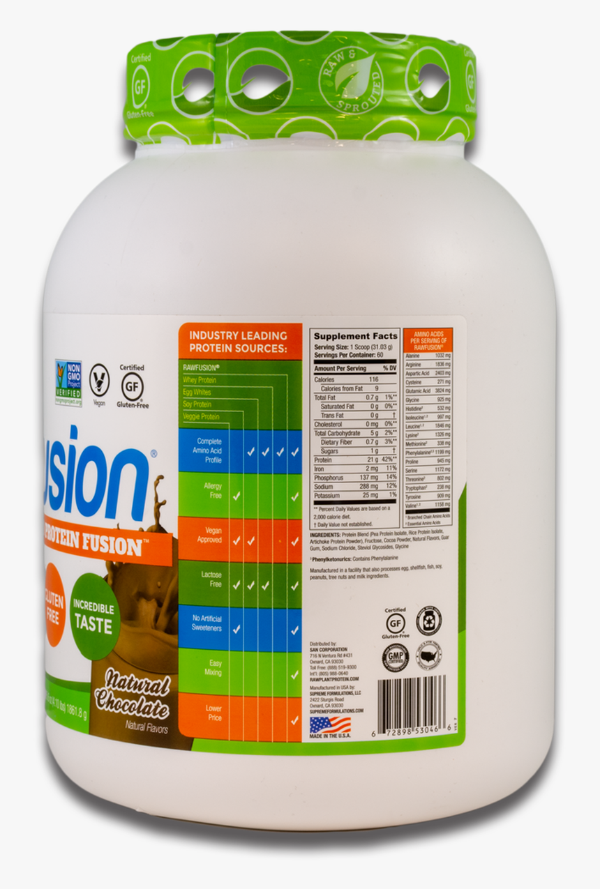 Rawfusion Plant-based Protein - Milk, HD Png Download